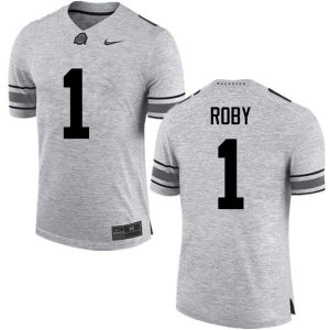 Men's Ohio State Buckeyes #1 Bradley Roby Gray Nike NCAA College Football Jersey Freeshipping AMM0044ZQ